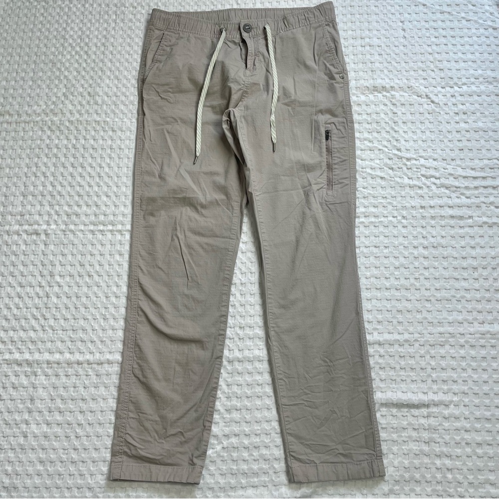 Vuori Ripstop Climber Pants Medium Womens Organic Cotton Stretch Taupe